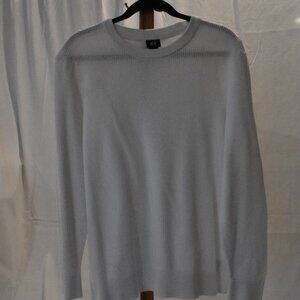 H&M White Knit Crew Neck Sweatshirt - Large